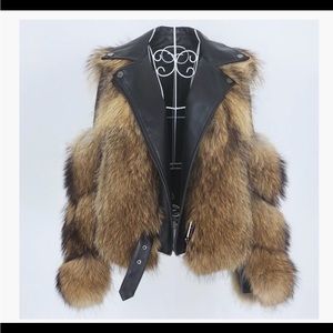 Faux leather / real fur jacket size  XXL
Fur type unknown